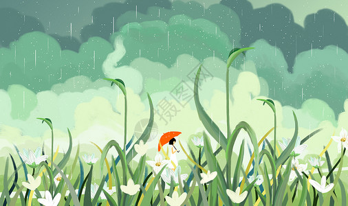 谷雨天气谷雨插画