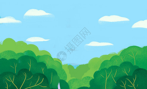水彩叶子森林绿色植物插画设计图片