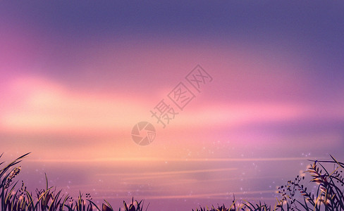 唯美紫色风景晚霞设计图片
