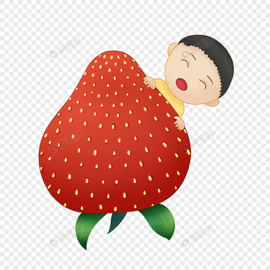 草莓男孩红色图片