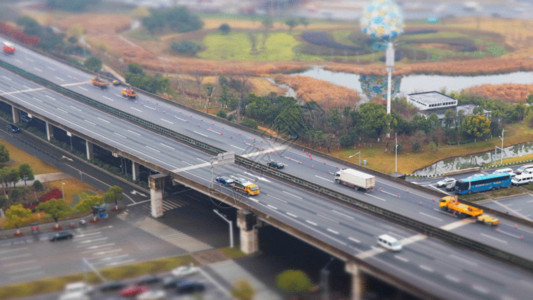跳桥素材城市车流交通延时局部动态gif高清图片