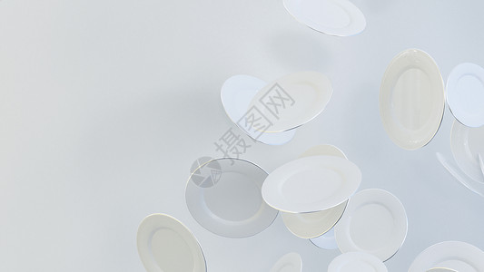 纸盘子创意悬浮盘子场景设计图片