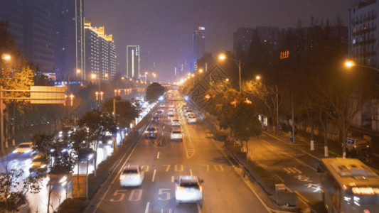 车道标记西安南二环车流夜景延时GIF高清图片
