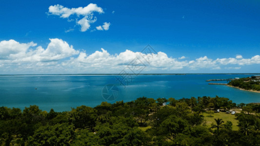 三亚椰林延迟摄影三亚海面风景GIF高清图片