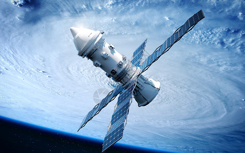 科技空间站太空卫星空间站场景设计图片