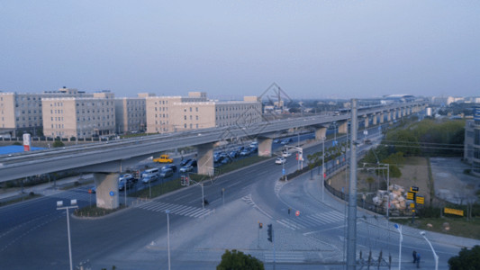 城市铁轨高架桥GIF高清图片