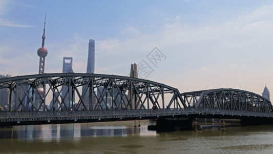 交叉桥上海外白渡桥GIF高清图片