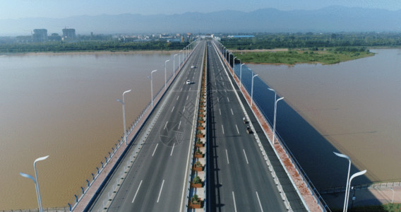 杨烁渭河大桥杨凌4K航拍原始GIF高清图片