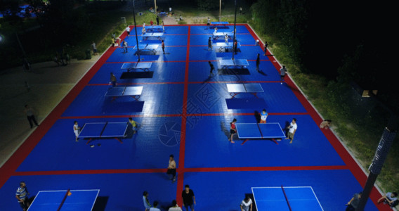 乒乓球比赛夜晚运动GIF高清图片