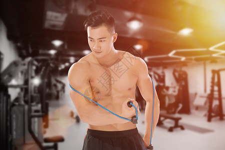 健身房跳绳锻炼肌肉设计图片