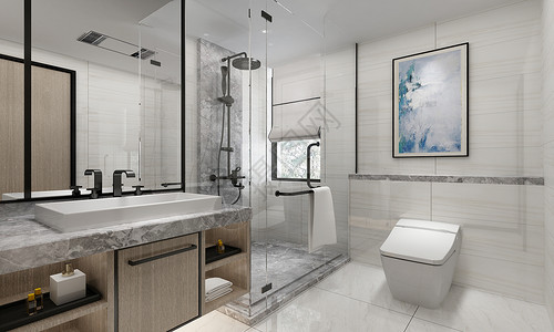 淋浴背景后现代卫生间设计图片