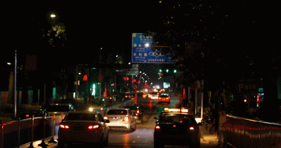 夜晚的街道4K超清GIF图片