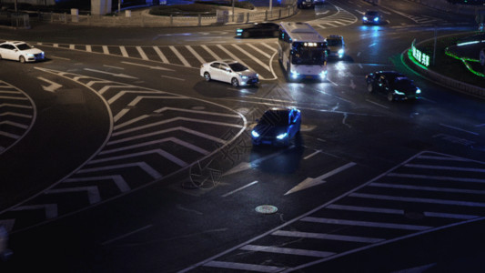 夜晚道路素材车辆交通延时摄影GIF高清图片