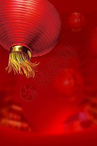 红色喜气海报红色灯笼背景设计图片
