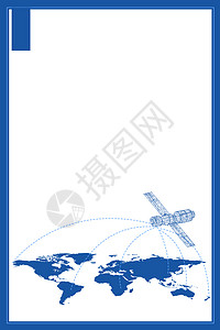 地球边框蓝色科技背景设计图片