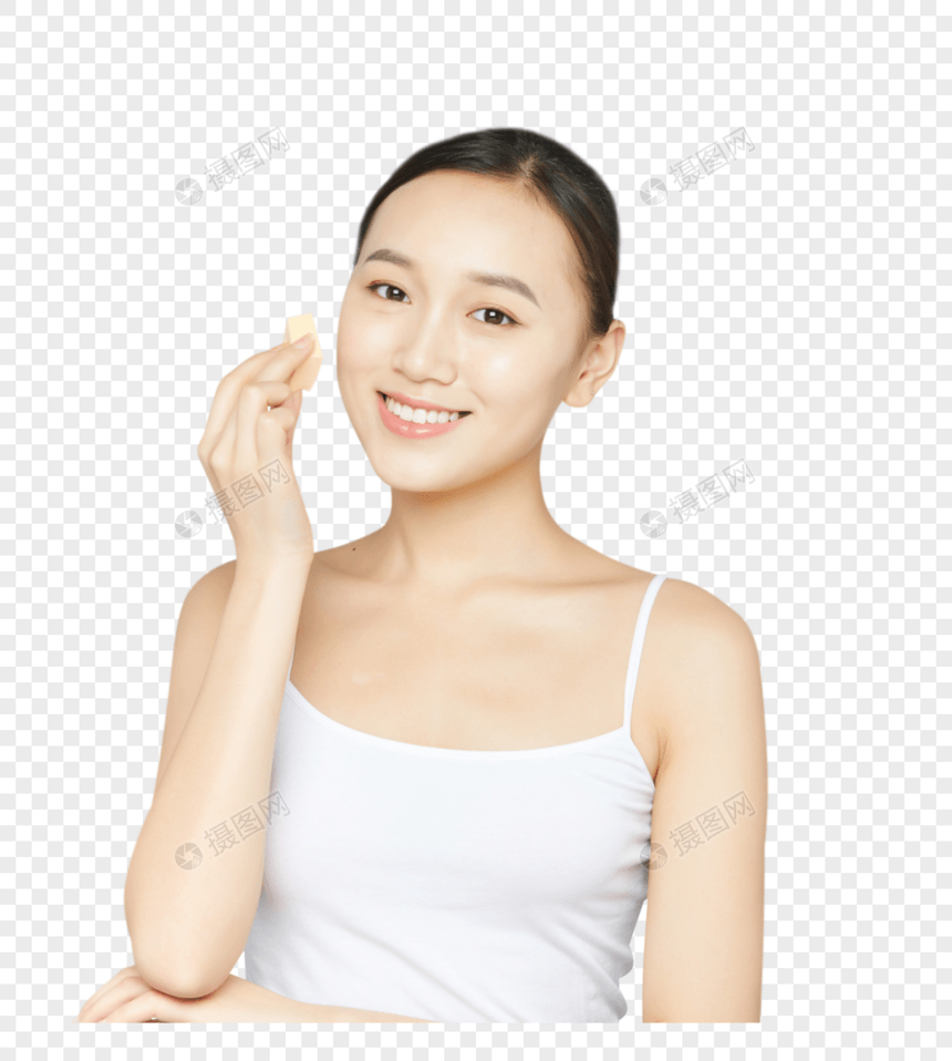 女性化妆按摩脸部图片