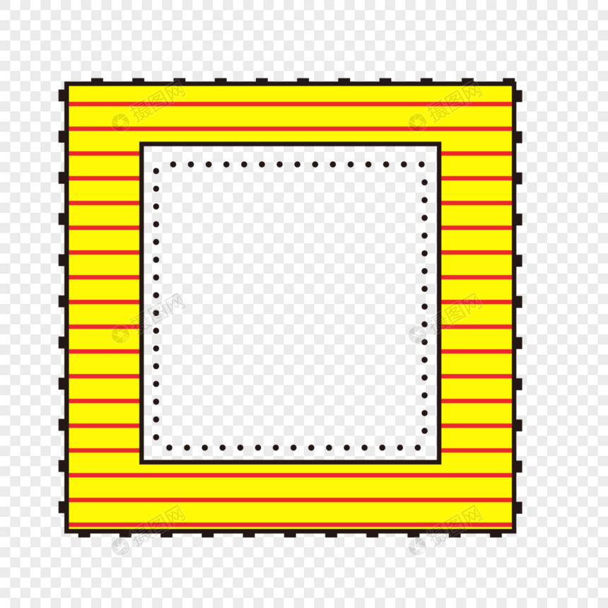 黄色线条边框图片