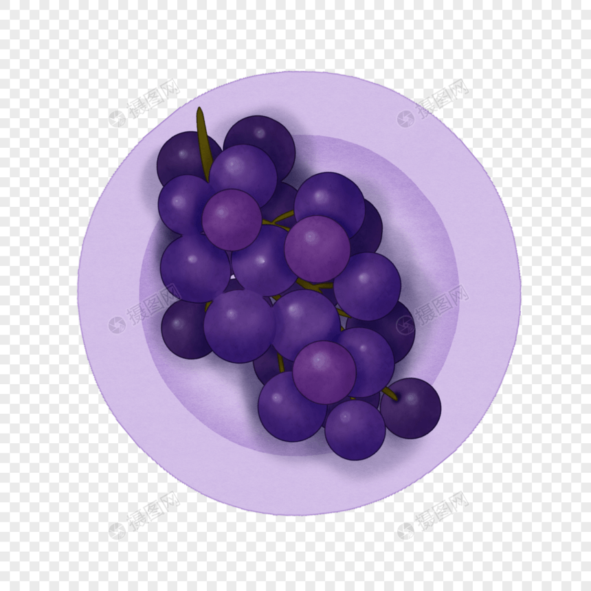 卡通葡萄水果插图图片