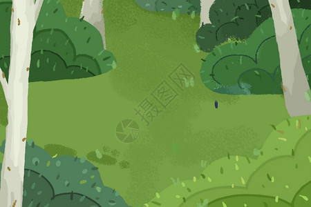 插画植物树林绿色树林设计图片