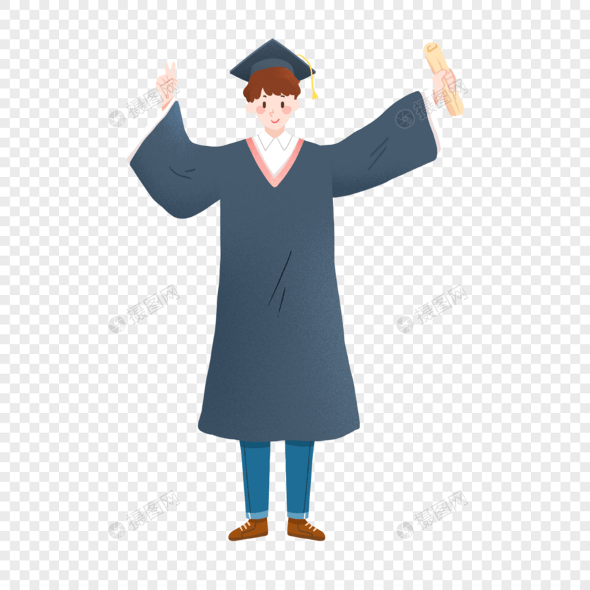 大学毕业季穿学士服的毕业生图片