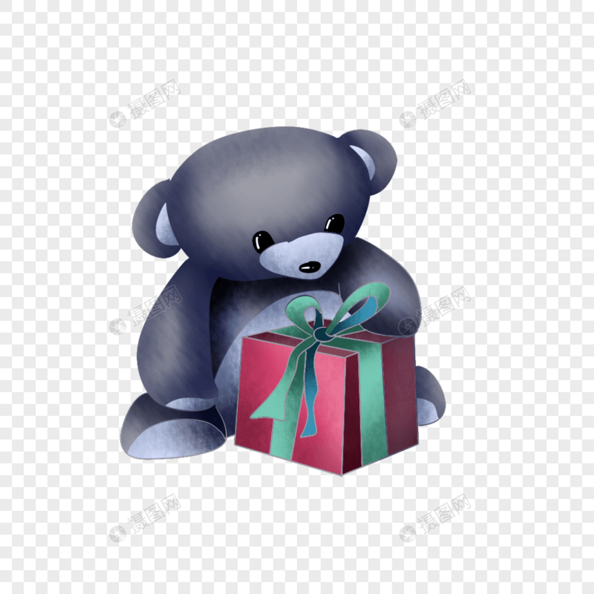 小熊玩偶和礼盒图片