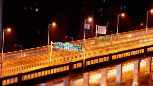 道路标志指示牌实拍立交桥微缩风格超清4k延时GIF高清图片