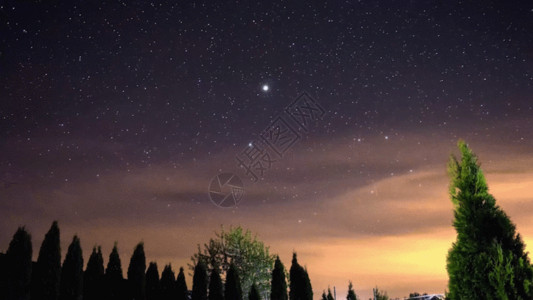 夜空流星湖反射夜景天空GIF高清图片