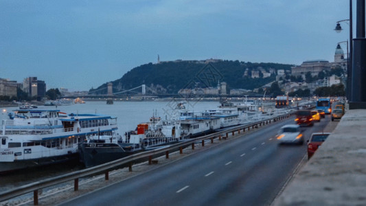泰国黄金屋实拍港口夜景风景GIF高清图片