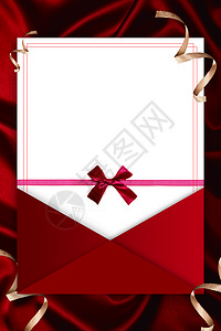 樱花彩带装饰红色节日背景设计图片