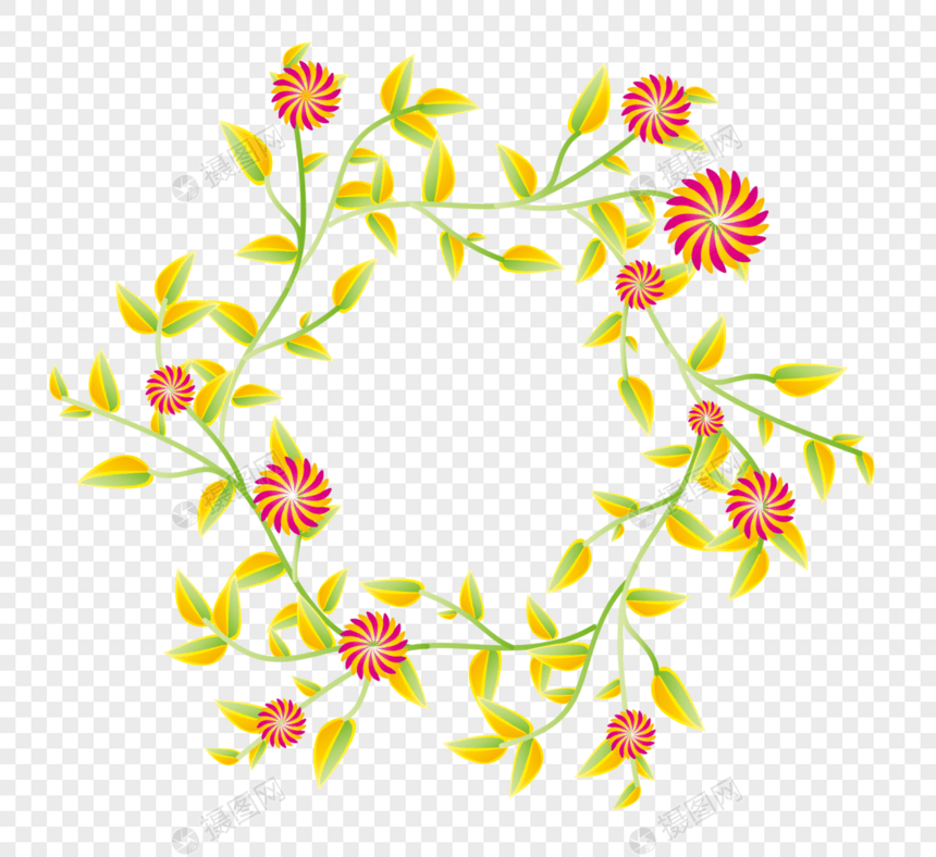 夏秋季植物花环图片