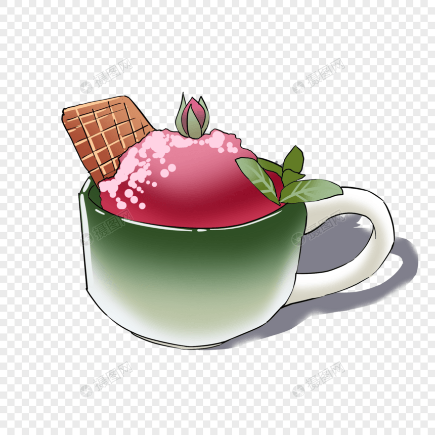 粉色草莓冰糕图片