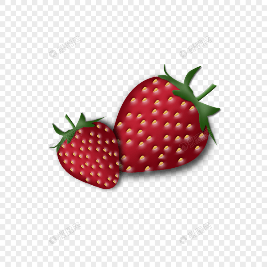PSD草莓水果元素图片