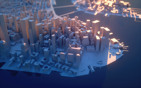 科技三维光效立体线条科技城市建筑设计图片