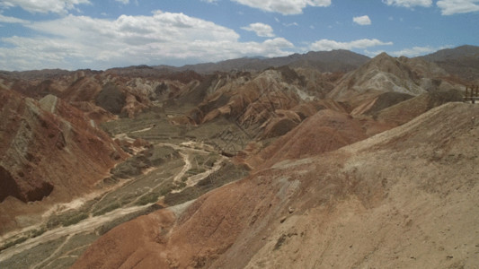 地貌地质甘肃张掖丹霞国家地质公园航拍视频GIF高清图片