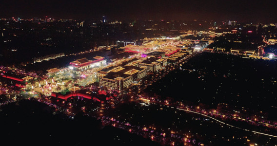 南沙新区西安大唐不夜城航拍4K合集GIF高清图片