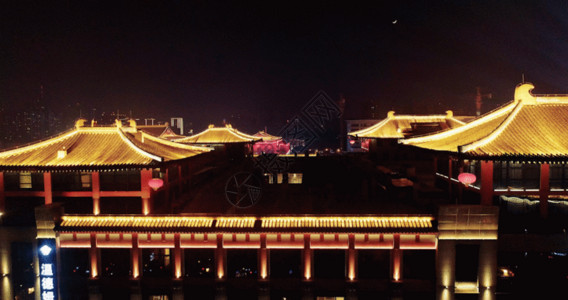 政务新区航拍夜景GIF高清图片