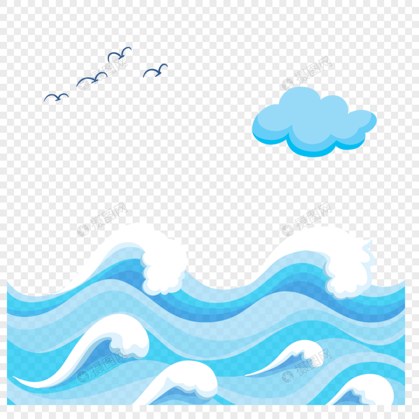 蓝色海洋波浪图片