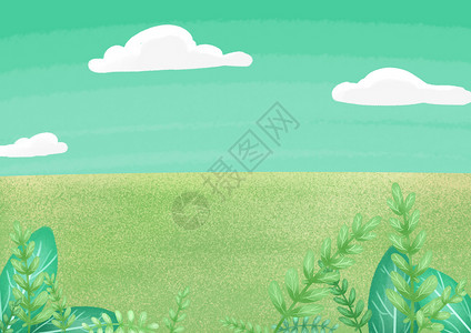 绿色植物插画背景图片