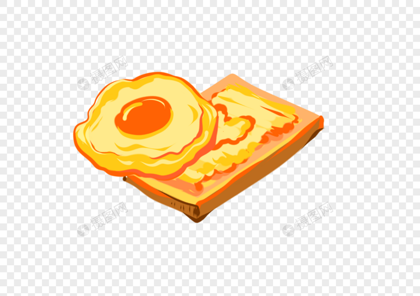卡通可爱食物煎蛋面包儿童食物图片