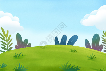 动物水彩插画草地背景设计图片