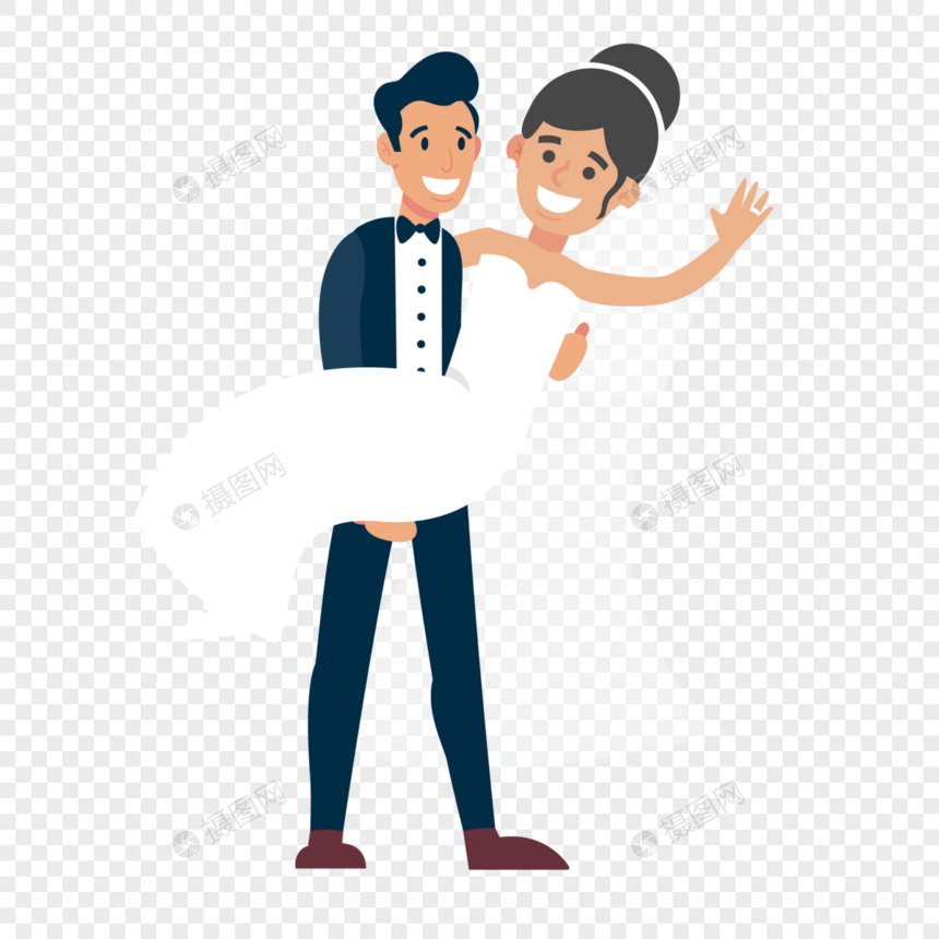 卡通情侣结婚装饰素材图案图片