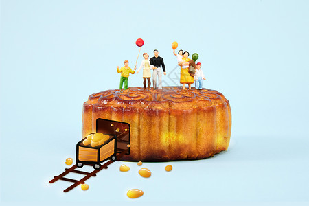 小甜品美食中秋节创意月饼插画