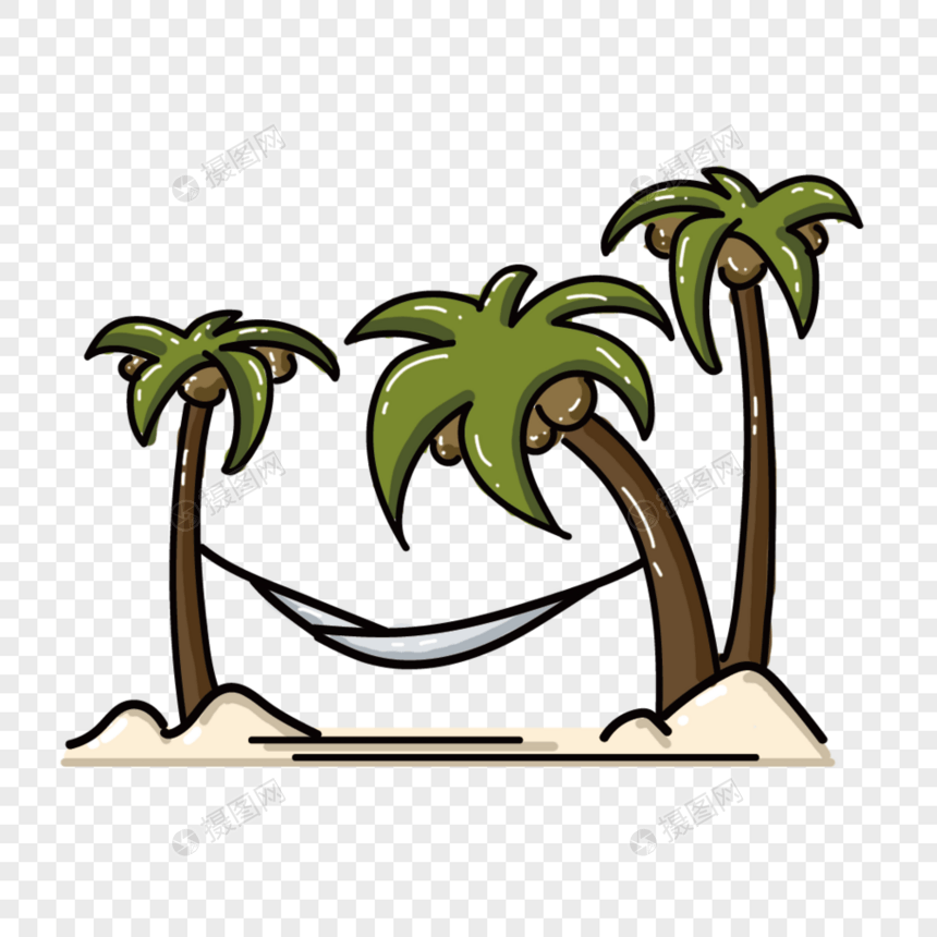 夏季海边椰子树装饰图片