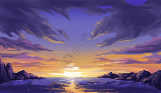 朝阳海岸背景图片
