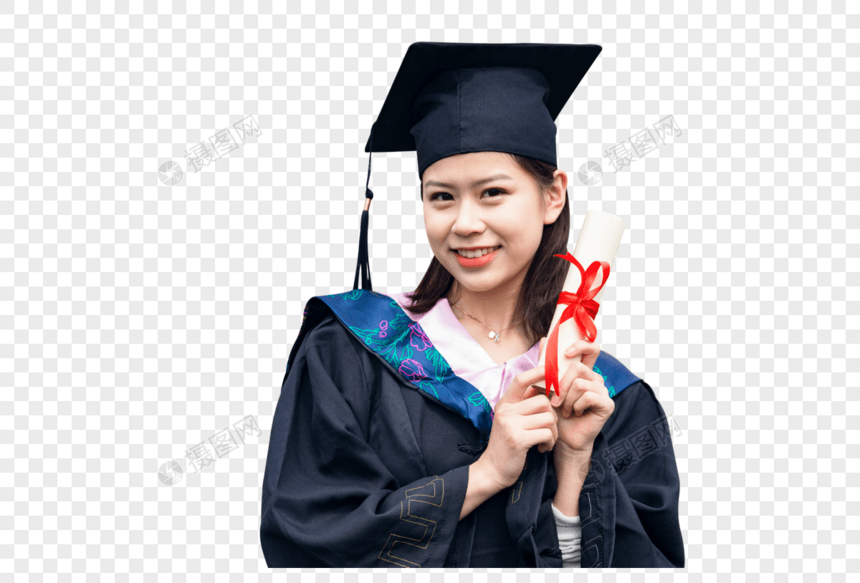 毕业穿学士服的女学生图片