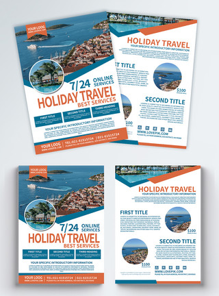 游艇上假期旅游宣传单英文模板