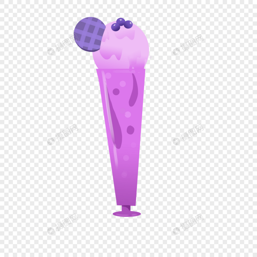 夏日好吃的蓝莓清爽冰淇淋图片