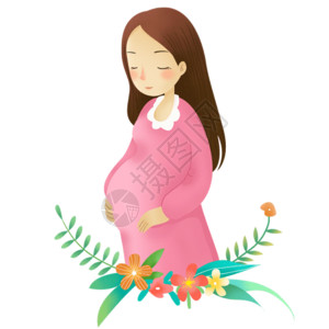 粉红色母亲节孕妇gif动图高清图片