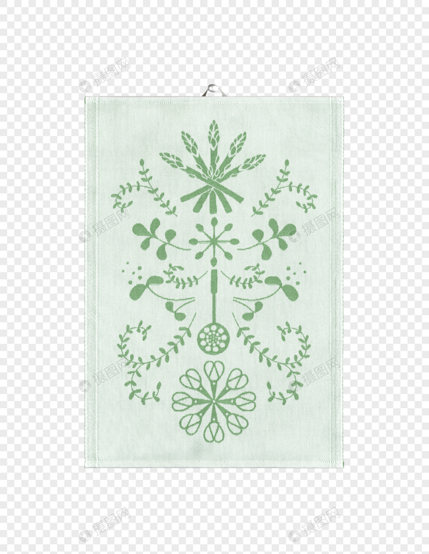 绿色园林图案毛巾3图片