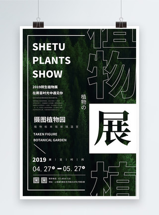 东北亚植物园植物展览宣传海报模板